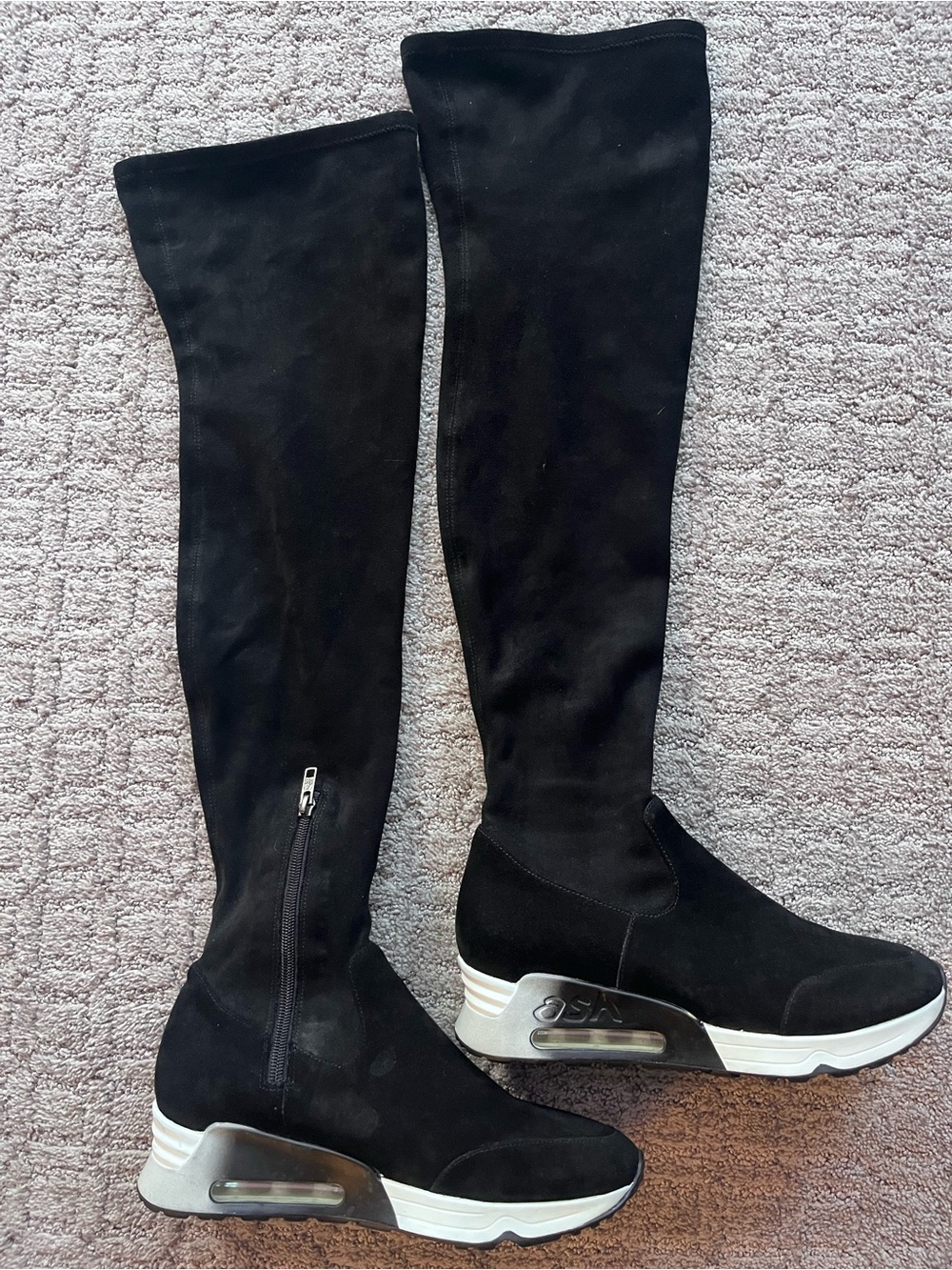 Ash Miracle Black Over-the-Knee Wedge Sneaker Boots
